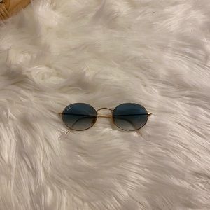 Ray Ban blue gradient mirror oval sunglasses